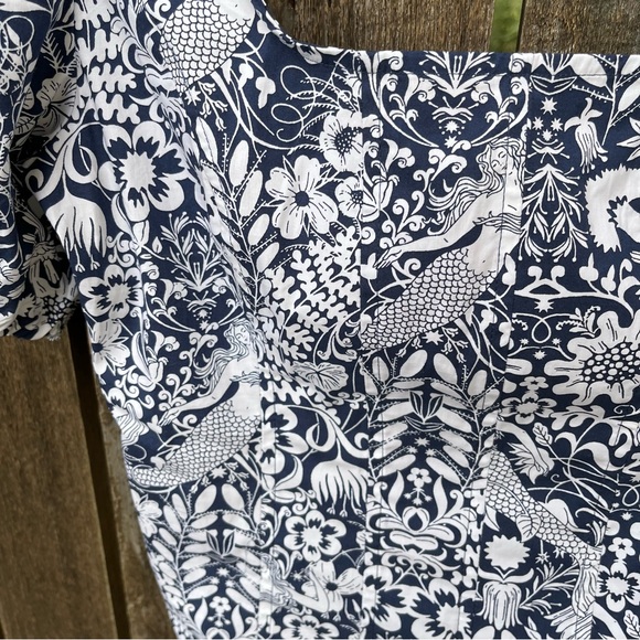 J Crew Puff Sleeve Cotton Poplin Square Neck Mermaid Floral Top NWOT Sz 2 - Picture 4 of 13